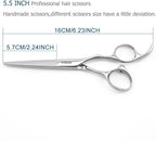 5.5" Professional Hair Scissors Barber Haircut Cutting Scissors Hairdresser 440C Hair Shears Blind Hole Convex Edge KINSARO for Hairdresser Barber or Home Use