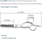 Hair Thinning Scissors left hand 5.5 Inch Barber Scissors Left hand Hair Thinning Shears Barber Shears KINSARO for Hairdresser Barbershop or Home Use