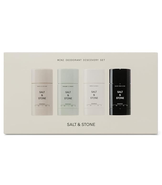 SALT & STONE Aluminum Free Deodorant | Extra Strength 48 Hour Protection for Women & Men | Made with Seaweed Extracts, Shea Butter & Prebiotics (Mini Deodorant Discovery Set)
