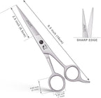 Jimy 6.5" Hair Scissors Professional – Ultra Sharp Razor Edge Stainless-Steel Scissors to Cut Hair – Ergonomic Design Salon Quality Hair Shears for Men, Women & Barbers