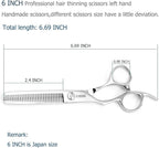 Hair Scissors left hand Thinning Scissors 6 Inch Barber Left hand Hair Thinning Shears Lefty Barber Shears KINSARO for Hairdresser Barbershop or Home Use