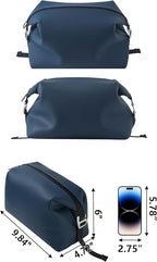 6"x 9.84" 4.5L Large Silicone Toiletry Bag,Waterproof Leakproof Foldable Travel Organizer,Dopp Kit Alternative for Men & Women,Navy Blue