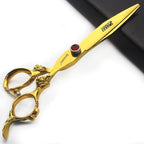 Gold Dragon Professional Hairdressing Scissors - 7 Inch 2-Piece Set, Gold and Black