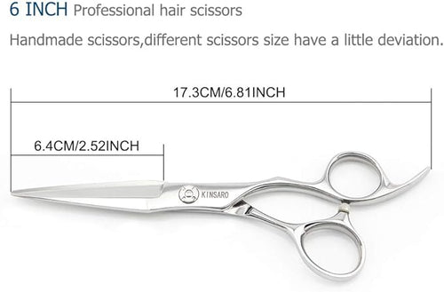 6" Hair Cutting Scissors to Cut Hair Cutting Shears Professional Haircut Hairdresser Scissors 440C KINSARO for Hairdresser Barber or Home Use