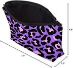 Cute Travel Makeup Bag Cosmetic Bag Small Pouch Gift for Women (Cheetah Print Purple)