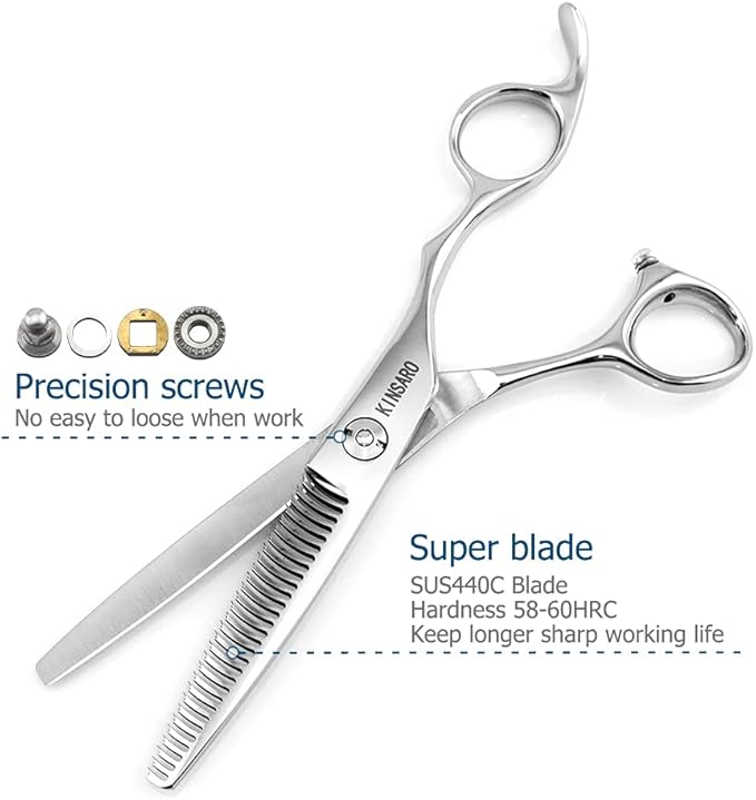Thinning Shears for Men 6 Inch Hair Cutting Scissors Hair Thinning Scissors Thinning Shears KINSARO for Hairdresser Barber or Home Use