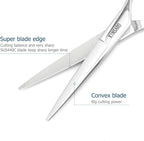 5.5" Professional Hair Scissors Barber Haircut Cutting Scissors Hairdresser 440C Hair Shears Blind Hole Convex Edge KINSARO for Hairdresser Barber or Home Use