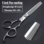 6/7-Inch Professional Hair Scissors Haircut Rose Pattern Hair Scissors Styling Tools Japanese Stainless Steel Scissor Set (6-inch -3pc)