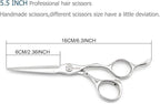 5.5" Professional Hair Scissors to Cut Hair Cutting Haircut Shears 440C Barber Shears Hairdresser Sharp Hair Scissors Bearing Screw KINSARO for Hairdresser Barber or Home Use
