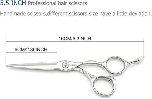 5.5" Professional Hair Scissors to Cut Hair Cutting Haircut Shears 440C Barber Shears Hairdresser Sharp Hair Scissors Bearing Screw KINSARO for Hairdresser Barber or Home Use