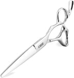 5.5" Professional Hair Scissors Barber Haircut Cutting Scissors Hairdresser 440C Hair Shears Blind Hole Convex Edge KINSARO for Hairdresser Barber or Home Use