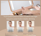 Makeup Case with LED Lighted Mirror, 11.5''x 8.7'' Portable Travel Makeup Organizer, Toiletry Storage Makeup Bag Gift for Lady, DIY Dividers Makeup Box with 5X Magnifying Mirror (Pink)