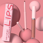 AMY'S DIARY 2pcs Lip Liner & Lipstick&Shiny Clear Lip Oil Makeup Set, Liquid Lipstick 24H and Lip Liner Set Matt Liquid Lips Make Up Waterproof Long Lasting (03#, 2 Pcs Set)