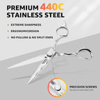 Professional Hair Cutting Shears -SUS440C Stainless Steel Barber Scissors with Ergonomic Handle,Ultra Sharp Blades for Salon (Modern, 6.0)