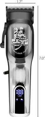 DSP Professional Hair Clipper for Men, Brushless Motor with 4CR DLC+Ceramic Blade, Rechargeable Cordless Hair Cutting Kit- Gift for Men, Pack of 2