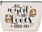 Pig Gifts Guinea Pig Makeup Bag Guinea Pig Stuff Animal Lover Gift Pig Purse Pouch Birthday Gifts for Her Best Friend Sister Animal Lovers Just A Girl Who Loves Guinea Pigs