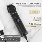 Hatteker 8-in-1 Mens Grooming Kit - Zero-Gap T-Blade Trimmer, IPX7 Waterproof Cordless Set with Hair Clipper/Beard Trimmer/Nose Trimmer, USB Rechargeable (1.5H Charge 180M Use) for Home & Travel