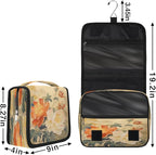 Travel Toiletry Bag for Women & Men Ethnic Flower Peony Hanging Cosmetic Organizer Portable Waterproof Makeup Case Make Up Bag with Compartments Travel Essentials for Bathroom Shower