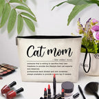 ZHANTUONE Cat Mom Funny Cosmetic Bag, for Travel Toiletry Zipper Storage Pouch Makeup Bag, Gifts for Cat Lovers Mom, Birthday Gifts for Daughters Sisters Friends Coworker