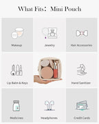 Pocmimut Mini Makeup Bag,Clear Makeup Bag Travel Toiletry Bag Pouch Purse Car Accessories Cute Stuff for Women,Travel Essentials Organizers,Beige