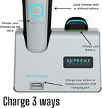 Supreme Trimmer Recharge ST777 – Professional Barber Trimmer with 2 Removable Batteries | 8000 RPM Motor, Zero Gap DLC Blades, Smart Charging Dock, USB-C Fast Charge