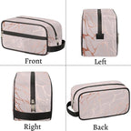 Abstract Rose Gold Marble Travel Toiletry Bag for Women Men Lightweight Cosmetic Makeup Bag Organizer Waterproof Shaving Bag Dopp Kit with Large Capacity for Toiletries and Shaving Accessories