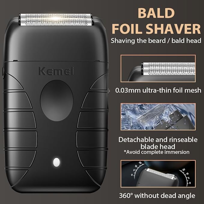 KEMEI Hair Clippers for Men Professional, Barber Clippers and Trimmers Set, Foil Shaver for Men,Cordless Hair Clippers and Barber Kit, Hair Cutting Kit, KM-2293Orange, KM-PG2290D, KM-T95