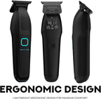 Supreme Trimmer Recharge ST777 – Professional Barber Trimmer with 2 Removable Batteries | 8000 RPM Motor, Zero Gap DLC Blades, Smart Charging Dock, USB-C Fast Charge