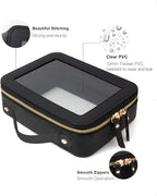 Clear Makeup Bag Small, TSA Approved Portable Toiletry Bag with Zipper Cosmetic Travel Bag Makeup Organizer Case Mini Makeup Pouch for Purse Car Organizer Bag for Women Men