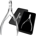 Cuticle Trimmer 3/4 Jaw Extremely Sharp Cuticle Nippers Scissors Stainless Steel Clippers Cutter Remover Pedicure Manicure Nail Tool, cuticle pusher (Cuticle Nippers/Silver-b)