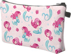 Cute Travel Makeup Bag Cosmetic Bag Small Pouch Gift for Women (Pink Mermaid)