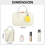 Travel Makeup Bag for Women Fashion Large Capacity Pouch Open Flat Cosmetic Portable Organizer Waterproof Large Opening Storage Toiletry Bags Vertical Free-Standing Brush Holder for Easy Access Beige