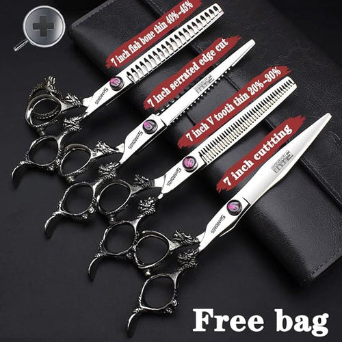 6/7/8/9 inch Professional Hair Cutting Thinning Scissors Barber Shears Hairdressing Salon Set (7-inch 4pc)