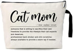 ZHANTUONE Cat Mom Funny Cosmetic Bag, for Travel Toiletry Zipper Storage Pouch Makeup Bag, Gifts for Cat Lovers Mom, Birthday Gifts for Daughters Sisters Friends Coworker