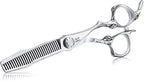 JASON 6" Thinning Hair Scissors 30-Tooth Scissor Barber Hair Cutting Scissor Stylist Salon Trimming Shears with Flower Engraved Offset Handle for Women Men