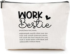 Work Besties Gifts for Women Funny Makeup Bag Friendship Gifts Farewell Goodbye Gifts Cosmetic Bag Coworker Leaving Gifts for Women Employee Manager Travel Toiletry Bag Christmas Birthday Gifts