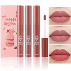 3Pcs Nude Matte Lipstick Set, Ice Cream Velvet Smooth Matte Lip Gloss, 24 Hour Natural Long Lasting & Nourishing Lip Glaze Non-stick Cup for Women Makeup (Set D)