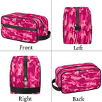 Pink Camo Camouflage Pattern Travel Toiletry Bag for Women Men Lightweight Cosmetic Makeup Bag Organizer Waterproof Shaving Bag Dopp Kit with Large Capacity for Toiletries and Shaving Accessories