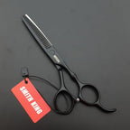 6.0 Inches Professional hair cutting thinning scissors set with razor (Black)