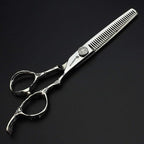 6/7/8-Inch Professional Hair Scissors Haircut Rose Pattern Hair Scissors Styling Tools Japanese Stainless Steel Scissor Set (6-in thinning scissors)