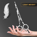 BEAUTICONE ® Hair Cutting Scissors - High Carbon SS 6.5" Professional Barber-Grade Salon Shears with Serrated & Razor Edge - Black Premium Gift Box with Leather Pouch & Extra Accs - Ultra Lightweight