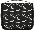 Travel Toiletry Bag for Women & Men Black Bat Modern Hanging Cosmetic Organizer Portable Waterproof Makeup Case Make Up Bag with Compartments Travel Essentials for Bathroom Shower