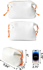6"x 9.84" 4.5L Large Silicone Toiletry Bag,Waterproof Leakproof Foldable Travel Organizer,Dopp Kit Alternative for Men & Women,White