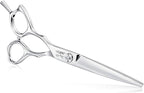 JASON 6 Inch Left Handed Barber Hair Cutting Scissors Professional Salon Shears Razor Edge Hairdressing Scissor Japanese Stainless Steel Reversible Haircut Shear for Men Women Christmas Gift