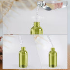 Wedama 4 oz Mini Glass Spray Bottles, Empty Small Spray Bottles with Funnel Dropper, Fine Mist for Hair, Travel, Plants, Cleaning Solutions and Skin Care (4 Pack Olive Green)