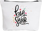 Cute Big Sister Reusable Makeup Bag Big Sister Gifts for Little Girls Best Sister Eco-Friendly Makeup Bag Gifts for Birthday Christmas