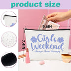3 Pcs Girls' Trip Makeup Bag - Cosmetic & Toiletry Zipper Pouch Weekender Bags for Women's Friendship Gifts & Bachelorette Party Favors