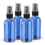 Wedama 2 oz Mini Glass Spray Bottles, Empty Small Spray Bottles with Funnel Dropper, Fine Mist for Hair, Travel, Plants, Cleaning Solutions and Skin Care (4 Pack Sky Blue)
