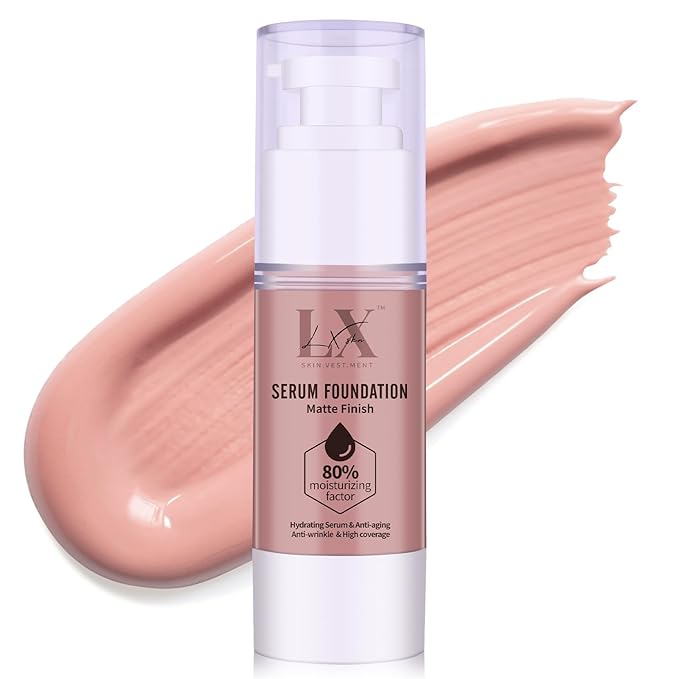 Moisturizing Foundation with 1% Hyaluronic acid, Deep Hydration & High Coverage Serum Foundation for A Smooth & Satin Finish, 206 Medium