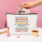 Boss Gifts Makeup Bag Leadership Gifts Boss Lady Gifts for Women Thank You Gifts Cosmetic Bag Inspirational Zipper Pouch Appreciation Gifts for Coworkers Supervisor Mentor Christmas Birthday Gifts